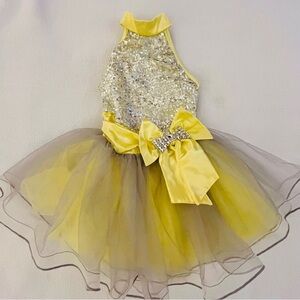 Yellow & Silver Sequence Costume